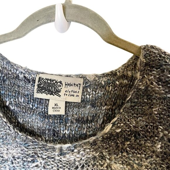 Habitat Clothes To Live In Sweater Blue Marled Pullover Wool Bld Cottage Grandma - Picture 5 of 6